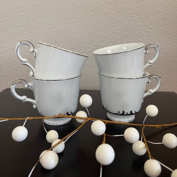 Vintage Set of 4 Style House Fine China EMBASSY Coffee Cups Japan - Picture 1 of 8